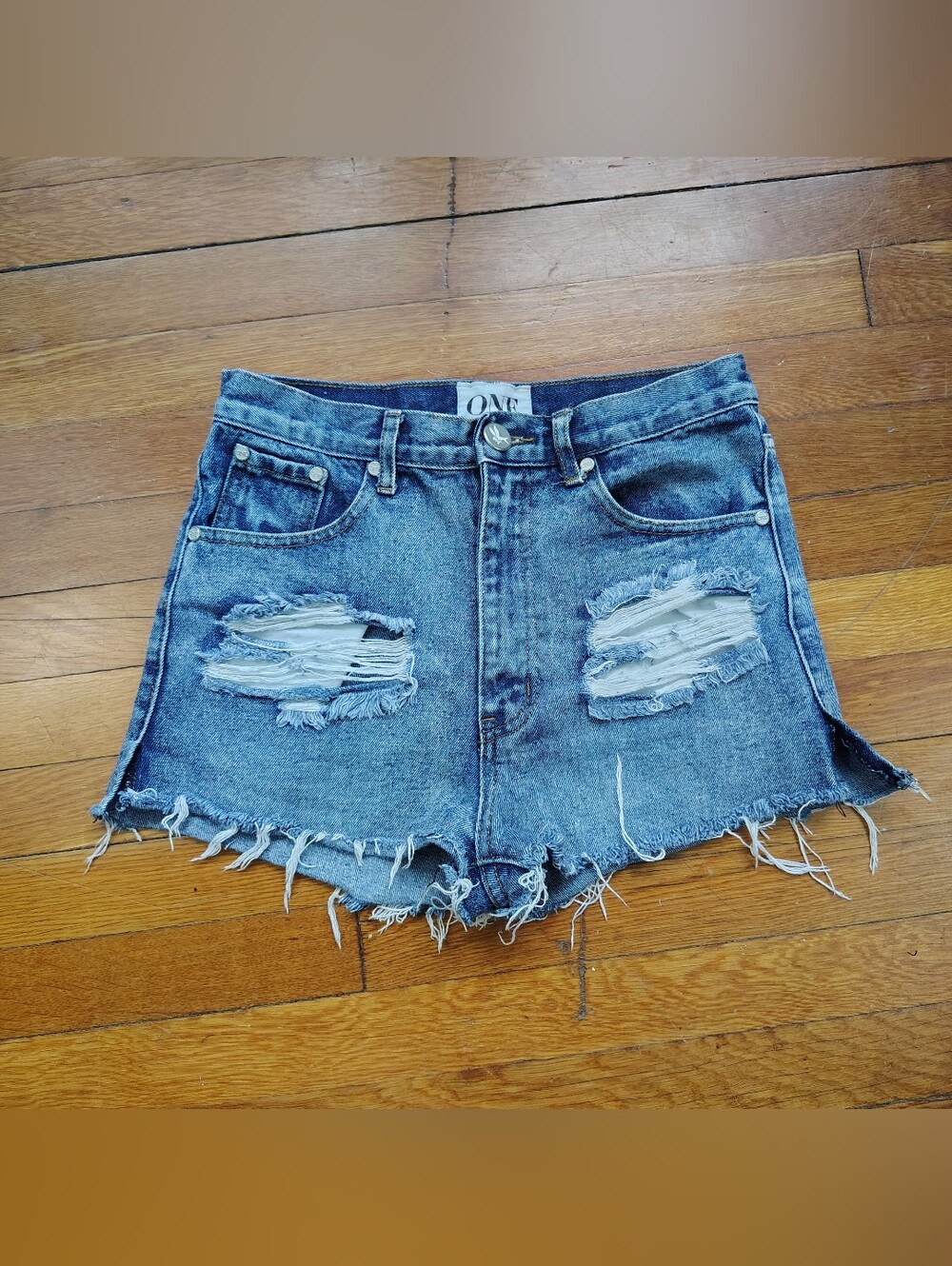 One Teaspoon Outlaws Jean Shorts Denim Size 24 Small Cutoffs Festival Boho Chic
